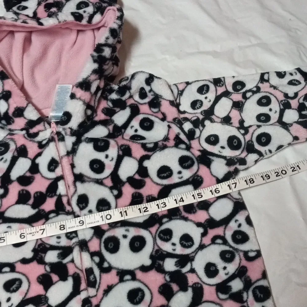 The Children's Place Pajamas Footed Fleece Size L10/12 Panda Bear Girl's